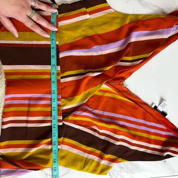 Forever21 Retro Striped Double V neck Candy-cane Stripe Maxi Dress Size 2X NEW - Picture 12 of 12